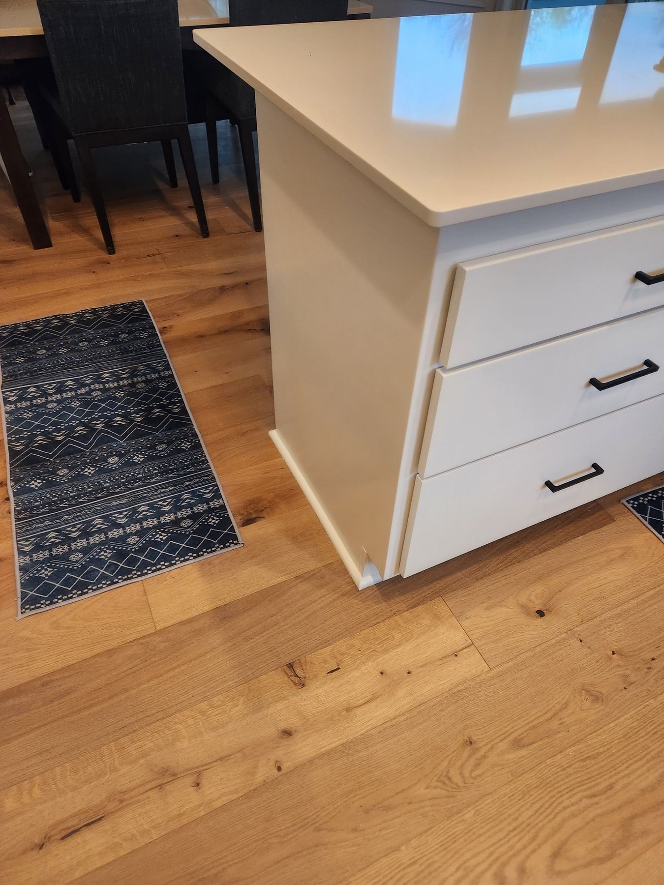 Island drawers and base painted white
